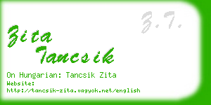 zita tancsik business card